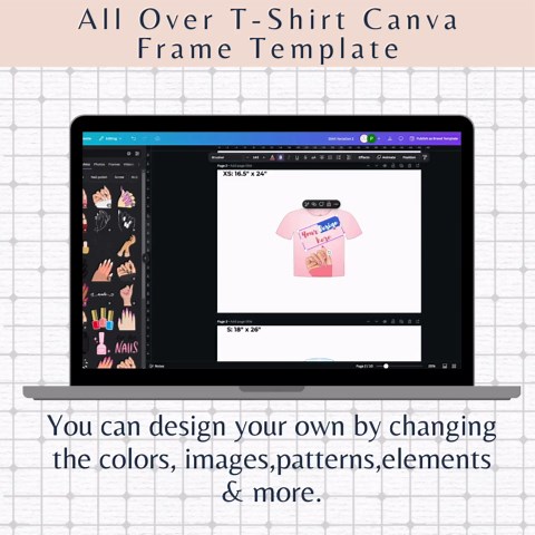 Editable All Over T-shirt Canva Template: Full Print Design (digital Download) - Etsy