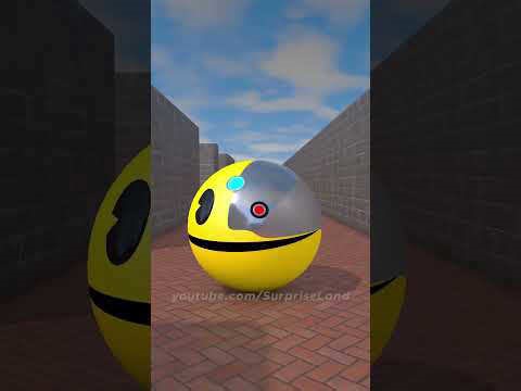 Robot Pacman vs cyborg Pacman 🤖🦾💥🔫 #pacman #robotpacman