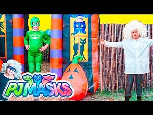 Assistant Plays Hide n Seek with PJ Masks Gekko and Romeo