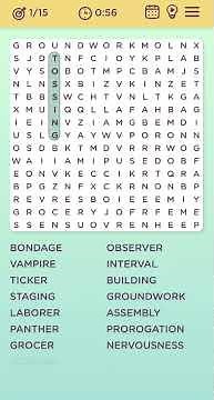 Find 5 words challenge in 1 minute part 1.. #wordsearch