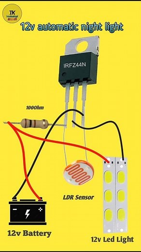 12v Automatic Night Light Ldr Circuit Board Ldr Sensor 5mm #electronic #experiment