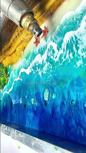 How I Create Ocean Waves on an Epoxy Resin Tabletop #epoxy #resin #resintable #epoxytable