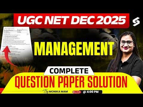 UGC NET Management Question Paper 2025 | UGC NET Management Paper 2 By Monika | UGC NET Management