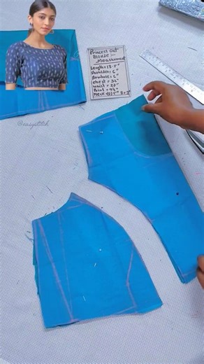 Princess Cut Blouse Fabric Cutting Full Tutorial ✨✅ Cutting ideas 💯 #easystitch #learnsewing #blouse #sewingtutorial #blousepatterns #fbvideo #fbpost #cutting #plesewatchfullvideo #blouse #followformorecontent 👉👉 | Reba Modak