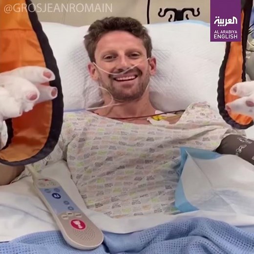 Romain Grosjean praises halo after surviving crash