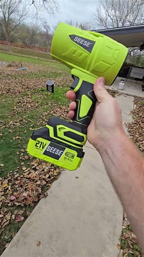 Seese Turbo Leaf Jet Blower with a lithium ion battery, charger, hearing protection, and carrying