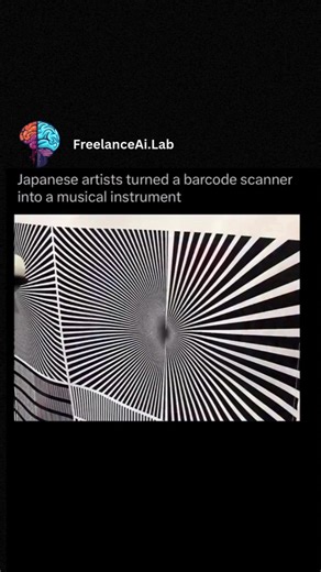 TechAi.Hub on Instagram: "Japanese experimental artists transformed a simple barcode scanner into a playable musical instrument by rethinking how everyday technology generates and interprets signals 🎛🎶 The system converts black and white barcode patterns into electrical signals that control pitch, rhythm, and tone, where scan speed directly alters tempo and movement becomes part of the sound itself. Built by an experimental art collective, the project repurposes scanners and CRT displays into 