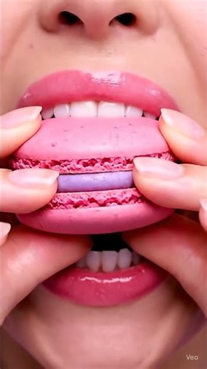 Macaron Bite ASMR | Gentle Crunch & Creamy Filling