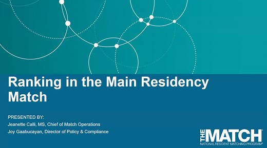 Applicant Webinar: Ranking in the 2026 Main Residency Match