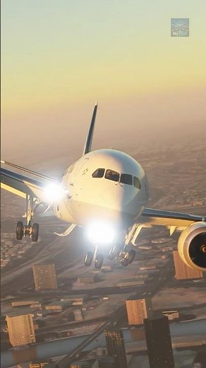 ANA Boeing 787 "Future Promise / SAF Green Jet" on approach near the Burj Khalifa