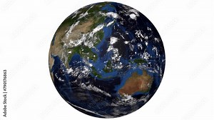 Looping Planet Earth Rotating 3D animation Ultra HD 4K Alpha channel is included