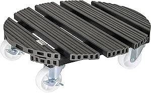 WAGNER Plant Caddy WPC - Ø 15.16 x 4.33 in - Plant & Flower Caddy for Indoor + Outdoor use, Plant Stand Made of FSC® Wood Plastic Composite, Terracotta, 2 Breaks, Load Capacity 265 lbs - 64-0545