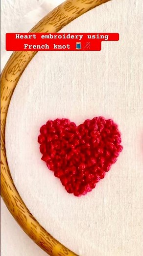 Heart embroidery using french knot / love embroidery/ hoopart embroidery/embroidery in dresses/ art
