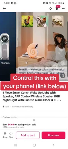 Smart Conch Wake-Up Light with Speaker: Control Your Mood Lighting#WakeUpLight #SmartHome