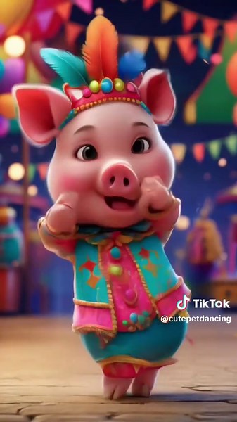 Cute Baby Pig Dancing to Kids' Songs