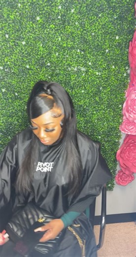 swoop bang & ponytail ❤️‍🔥 #frontalwiginstall #fyp #ncstylist