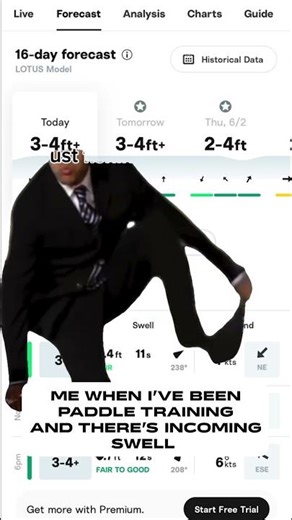 Me when I’ve been paddle training and there’s incoming swell