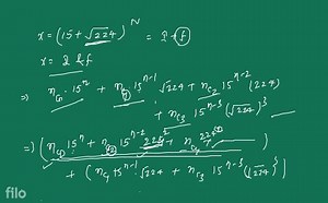 ALLEN 6. Let \mathrm{x}=(15 \sqrt{224})^{\mathrm{n}}=\mathrm{I}... | Filo