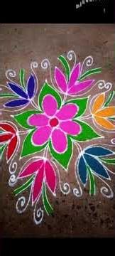 “3D realistic rangoli with glowing lights and slow camera zoom”