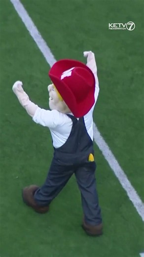 Herbie Husker hypes up the crowd at Nebraska-North Dakota game