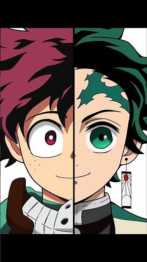 Desenhei Deku X Tanjiro Com As Cores Trocadas ✏️✏️ #demonslayer #bokunohero #art #shorts