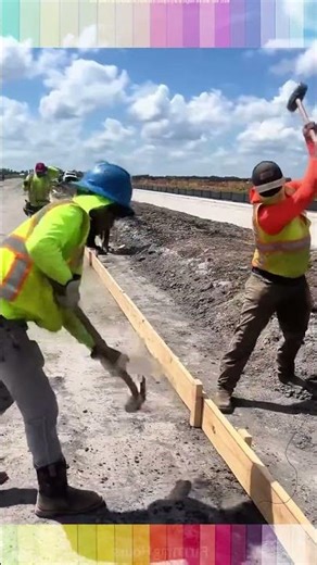 Amazing Teamwork! Powerful Hammering in Construction #Construction #HardWork #Teamwork #Shorts