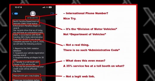 Sophisticated DMV text scam targets North Carolina residents, WRAL's 5 on Your Side warns