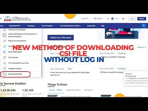 How to Download CSI File ? || How to Download CSI from Income Tax Portal Without Log in ||