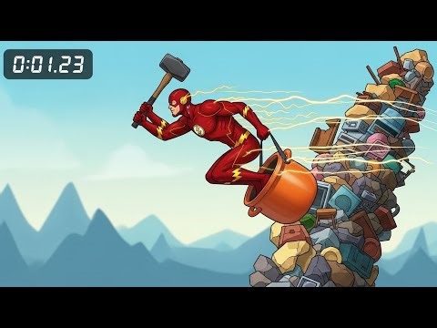 The Flash Speedruns Getting Over It… at Impossible SPEED!