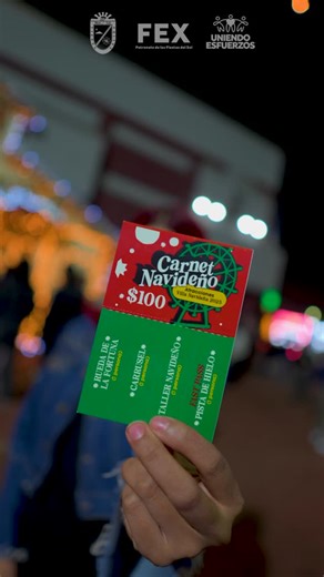 Fiestas del Sol on Instagram: "🎟️ ¡Deja de hacer filas y ahorra con tu Carnet Navideño en la Villa Navideña! Incluye: – Fast Pass para la pista de hielo – Un pase al carrusel – Un pase a la rueda de la fortuna – Acceso a un taller navideño ✨ Todo por solo 100 pesos 😱 ¡Vívela al máximo y sin filas!"