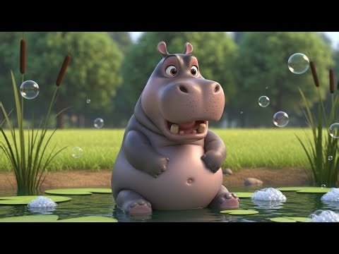 Hiccup Hippo’s Bubble Burps | Funny Animal Rhyme for Kids | Nursery Rhymes & Songs for Children