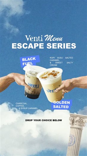 Venti on Instagram: "Kenalin menu spesial dari Venti. Buat kamu butuh yang seger-seger, kopi susu, atau kopi buah, bisa banget pilih salah satu / semua di menu escape series ini 🕺🏻 #venticurv #cafekediri #coffeeshopkediri #placetogokediri #workspacekediri"