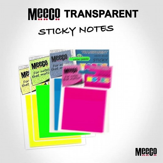 Meeco Transparent Sticky Notes
