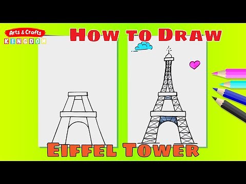 How to draw the Eiffel Tower - Easy drawing for kids | Arts and Crafts Kingdom