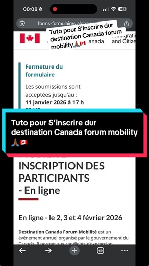 Tuto pour S’inscrire dur destination Canada forum mobility🙏🏾🇨🇦 #canada #visa #demande