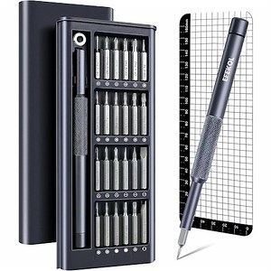 Set surubelnita de precizie,27 in 1, cu maner ergonomic, pentru repararea electronicelor, ceas IPhone Camera PC, otel S2, Negru - eMAG.ro