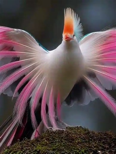 Unbelievably beautiful bird with vibrant pastel feathers! 🌈✨ Nature’s rare beauty captured