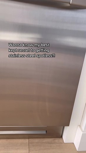 The BEST hack for super shiny stainless steel appliances!!! #cleaningtiktok #cleantok #cleaninghack