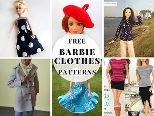 11  Free Barbie Clothes Patterns To Dress Up Your Fashion Doll ⋆ Hello Sewing