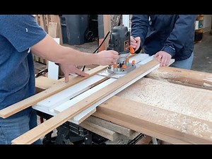 Planing a Red Oak Plank with a Router
