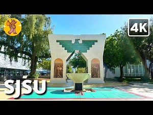 SJSU Campus Walking Tour | San Jose State University {4k} 🔊 Binaural Sound