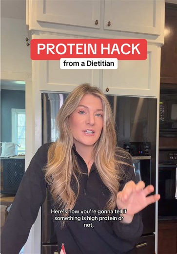 Dietitian Tip #1: How to tell if something is ACTUALLY high protein?? This 5 second hack has helped so many of you, and I use it as well. I have women come to me saying they struggle to eat enough protein without going way over their maintenance calories - by being able to recognize high protein items, you’re able to reach your protein goals without going over on your calories! Again, I’m not demonizing any item that doesn’t fit into this hack, but I just wouldn’t rely on it as my main protein s