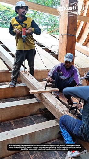 Extreme Precision Timber Framing: Handcrafted Beam Alignment & Deep Drilling Techniques.