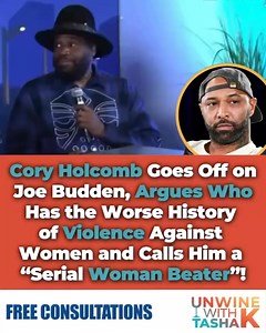 (#AD) — Cory Holcomb unleashes on Joe Budden during a heated exchange, claiming Joe has a pattern of violence against women while insisting he’s only had “one incident” in his own past. Cory repeatedly labels Joe a “serial woman beater” as the two go back and forth on their histories. | Tasha K