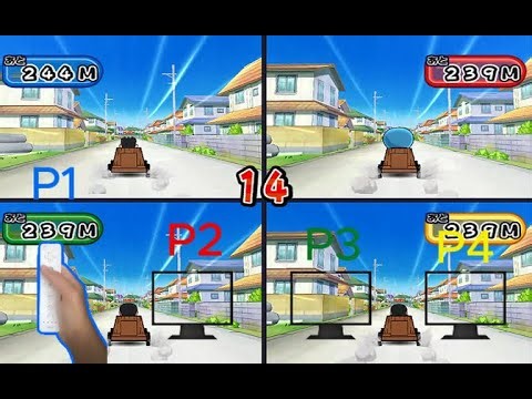 Doraemon Wii | Competition who fastest middle in Human VS Computer - Part #1