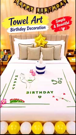 Unique towel art in housekeeping Birthday| Anniversary decoration #housekeeping #towel #art #folding