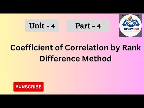 B.ed 2nd semester / Coefficient of Correlation by Rank difference method