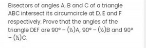 Bisectors of angles \mathrm { A } _ { t } \mathrm {~B} and C of... | Filo