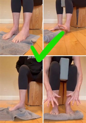 ⚠️Unless you want to train your feet to claw, grip, hammer… 🛑 Stop the towel crunches. Instead… train them to lengthen, widen and be strong, 3 dimensionally. ✅ Towel pushes ✅ Towel hovers ✅ Towel sweeps ✅ Heel raises with toes elevated on a towel This is a quick summary of my last post. Check it out for more details, 💡If you are carving out time to improve your body… ▶️ Take a moment to make sure that you are actually improving your body. - Michelle 🙌❤️