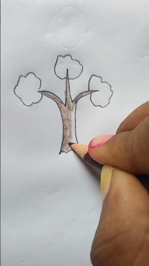 tree simple Sa Chitra banana sikhen | tree ki beautiful drawing # tree art